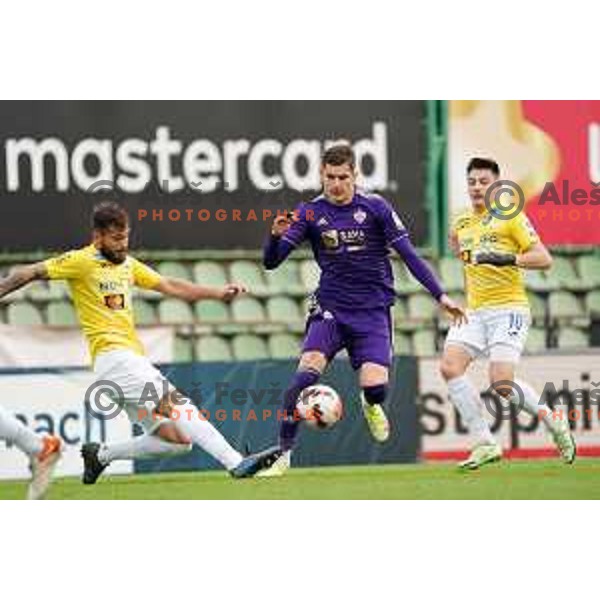 Nemanja Jaksic of Bravo in action during Prva Liga Telemach football match between Bravo and Maribor in Ljubljana, Slovenia on November 6, 2021