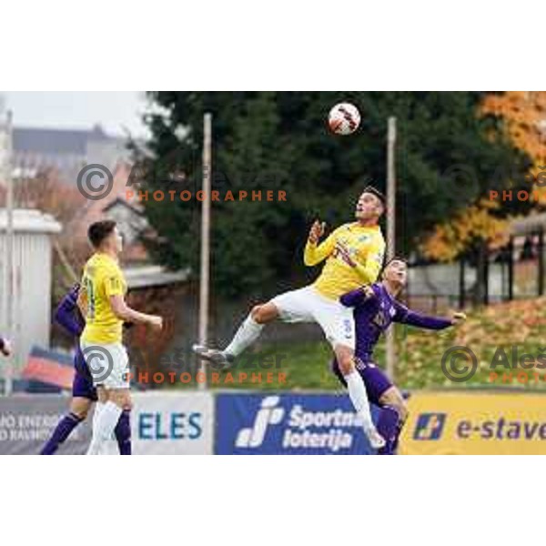 of Bravo in action during Prva Liga Telemach football match between Bravo and Maribor in Ljubljana, Slovenia on November 6, 2021