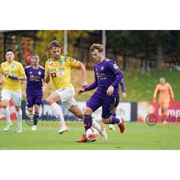 Jan Repas in action during Prva Liga Telemach football match between Bravo and Maribor in Ljubljana, Slovenia on November 6, 2021