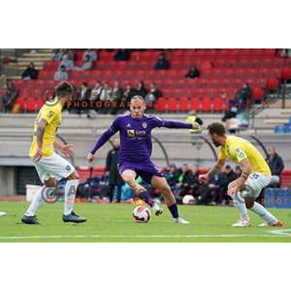Ognjen Mudrinski in action during Prva Liga Telemach football match between Bravo and Maribor in Ljubljana, Slovenia on November 6, 2021