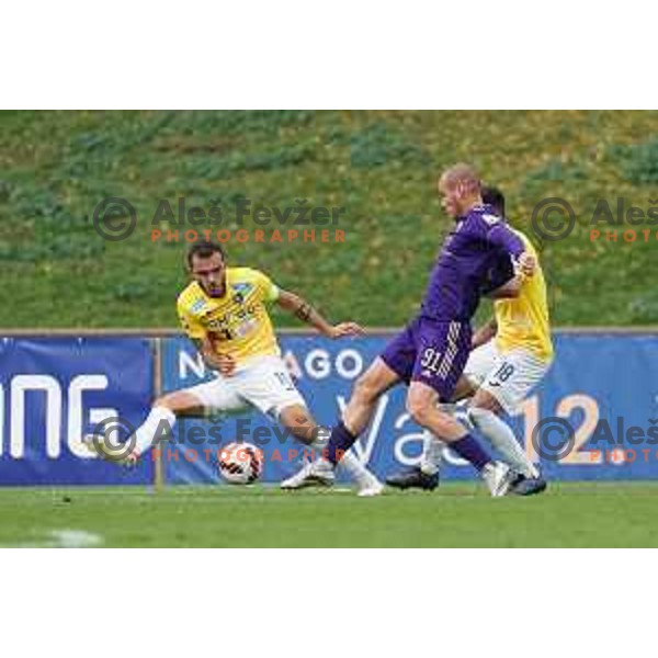 Ognjen Mudrinski in action during Prva Liga Telemach football match between Bravo and Maribor in Ljubljana, Slovenia on November 6, 2021