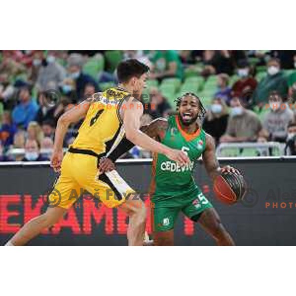 Of Cedevita Olimpija in action during ABA league regular season basketball match between Cedevita Olimpija and Split in Stozice, Arena, Ljubljana, Slovenia on November 6, 2021
