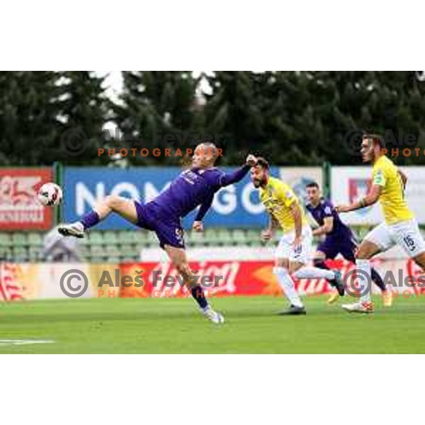 Ognjen Mudrinski in action during Prva Liga Telemach football match between Bravo and Maribor in Ljubljana, Slovenia on November 6, 2021