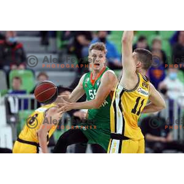 Of Cedevita Olimpija in action during ABA league regular season basketball match between Cedevita Olimpija and Split in Stozice, Arena, Ljubljana, Slovenia on November 6, 2021