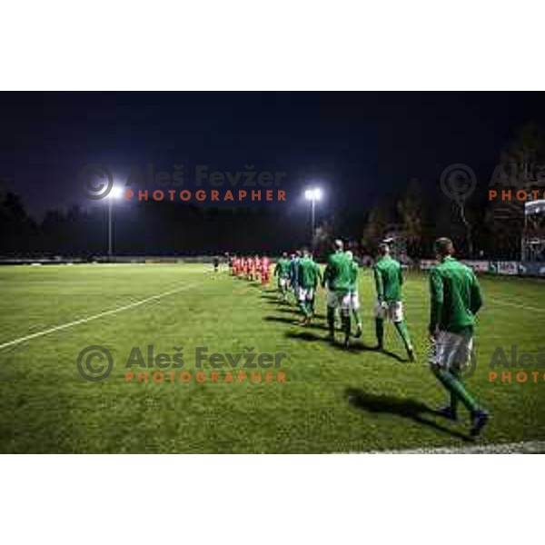 in action during Prva liga Telemach football match between Aluminij and Olimpija in Sportni park Kidricevo, Slovenia on November 7, 2021