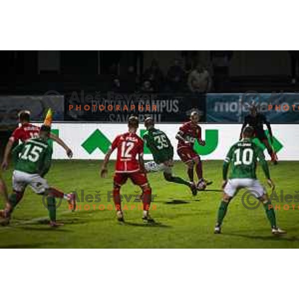 in action during Prva liga Telemach football match between Aluminij and Olimpija in Sportni park Kidricevo, Slovenia on November 7, 2021. Photo: Jure Banfi/www.alesfevzer.com