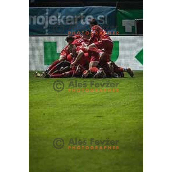 in action during Prva liga Telemach football match between Aluminij and Olimpija in Sportni park Kidricevo, Slovenia on November 7, 2021. Photo: Jure Banfi/www.alesfevzer.com
