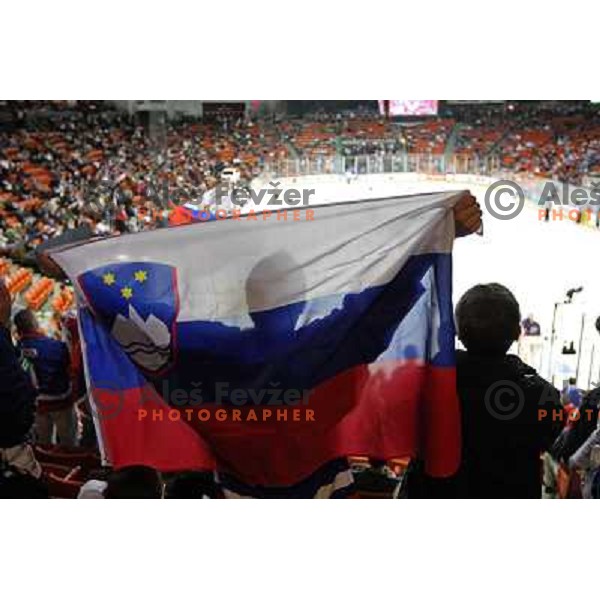Slovenian fan at IIHF World championship 2008 preliminary round group B, played in Halifax, Nova Scotia, Canada May 4th 2008. USA beat Slovenia 5:1. Photo by Ales Fevzer 