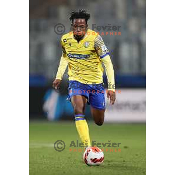 Bede Osuji in action during Prva Liga Telemach football match between Koper and Tabor CB 24 Sezana in Koper, Slovenia on November 6, 2021