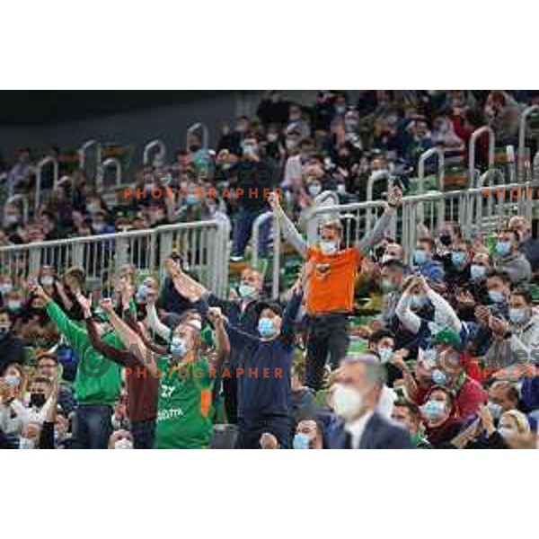 Fans during 7days EuroCup regular season basketball match between Cedevita Olimpija and Ratiopharm Ulm in Stozice, Arena, Ljubljana, Slovenia on November 10, 2021