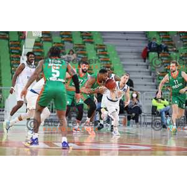 Melvin Ejim of Cedevita Olimpija in action during 7days EuroCup regular season basketball match between Cedevita Olimpija and Ratiopharm Ulm in Stozice, Arena, Ljubljana, Slovenia on November 10, 2021