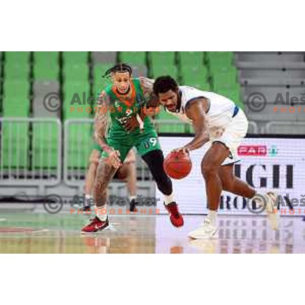 Zach Auguste and Cristiano Felicio of Ratiopharm Ulm during 7days EuroCup regular season basketball match between Cedevita Olimpija and Ratiopharm Ulm in Stozice, Arena, Ljubljana, Slovenia on November 10, 2021