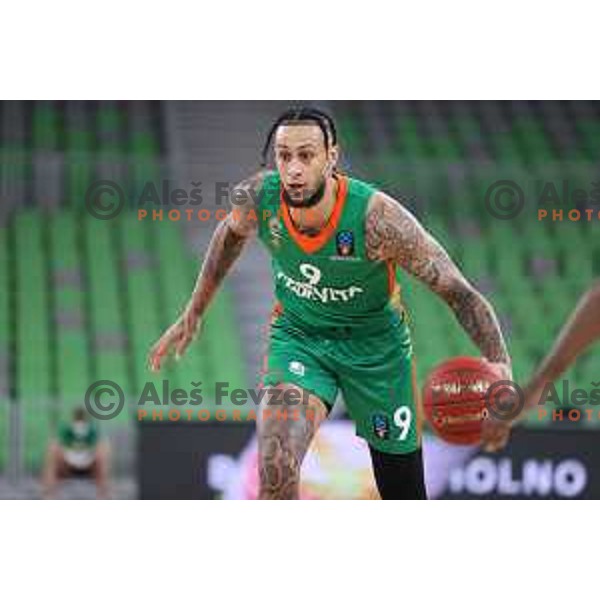 Zach Auguste in action during 7days EuroCup regular season basketball match between Cedevita Olimpija and Ratiopharm Ulm in Stozice, Arena, Ljubljana, Slovenia on November 10, 2021