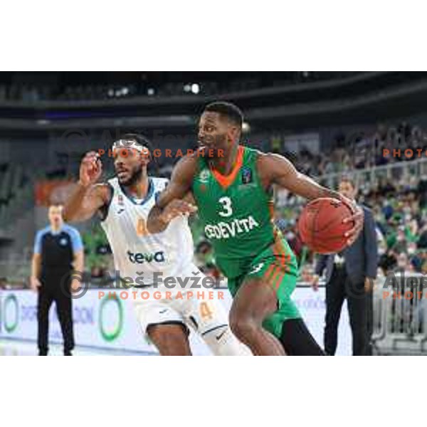 Melvin Ejim of Cedevita Olimpija in action during 7days EuroCup regular season basketball match between Cedevita Olimpija and Ratiopharm Ulm in Stozice, Arena, Ljubljana, Slovenia on November 10, 2021