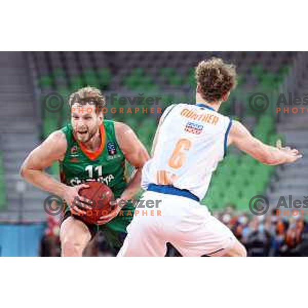 Jaka Blazic in action during 7days EuroCup regular season basketball match between Cedevita Olimpija and Ratiopharm Ulm in Stozice, Arena, Ljubljana, Slovenia on November 10, 2021