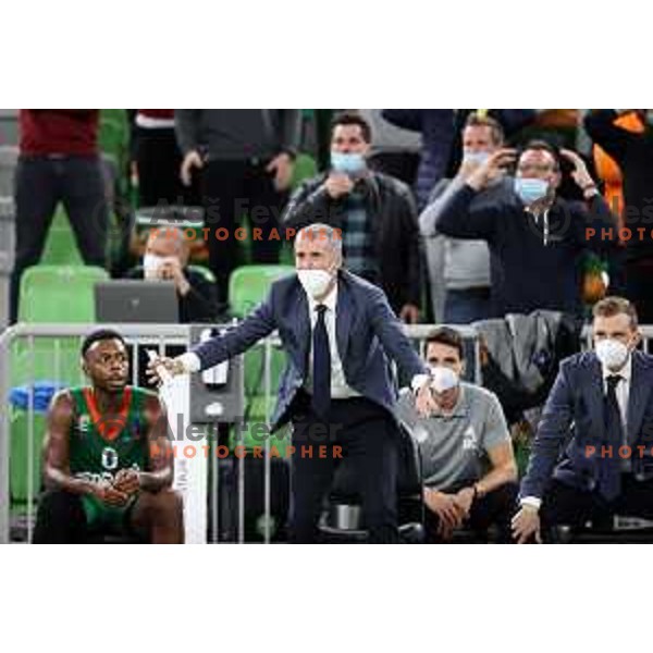 Miro Alilovic, assistant coach of Cedevita Olimpija in action during 7days EuroCup regular season basketball match between Cedevita Olimpija and Ratiopharm Ulm in Stozice, Arena, Ljubljana, Slovenia on November 10, 2021