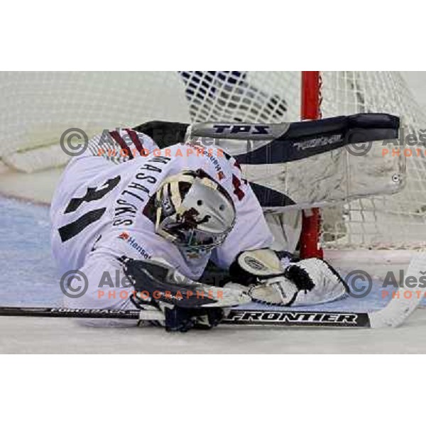 Masalskis of Latvia at IIHF World Championship 2008, preliminary round, group B, played in Halifax, Nova Scotia, Canada on 6th of May 2008. Latvia won the game 3:0. Photo by Ales Fevzer 