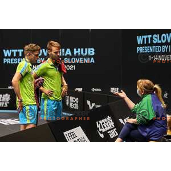 in action during WTT Slovenian hub, presented by I feel Slovenia in Lasko, Slovenia on November 11, 2021