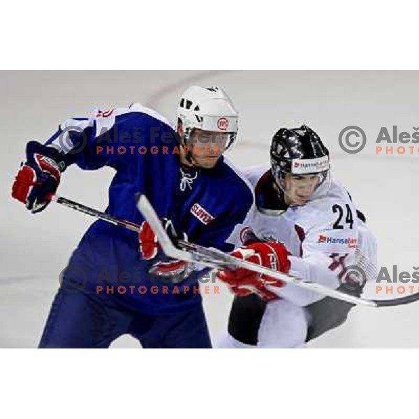 of Slovenia and of Latvia at IIHF World Championship 2008, preliminary round, group B, played in Halifax, Nova Scotia, Canada on 6th of May 2008. Latvia won the game 3:0. Photo by Ales Fevzer 