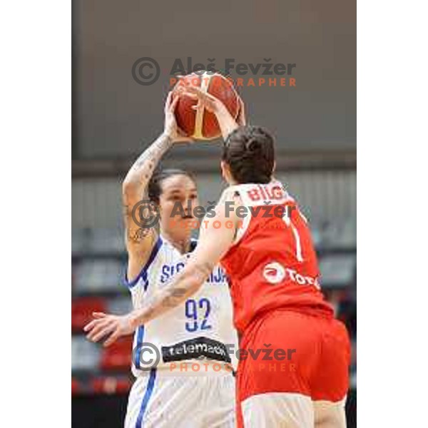 Nika Baric of Slovenia in action during FIBA Women’s EuroBasket 2023 Qualifiers basketball match between Slovenia and Turkey in Ljubljana, Slovenia on November 11, 2021