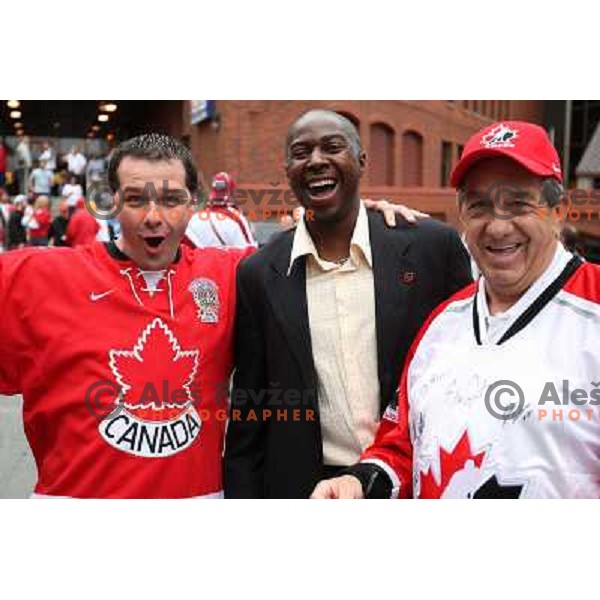 Canadian fans celebrate victory over USA at IIHF World Championship 2008, preliminary round, group B, played in Halifax, Nova Scotia, Canada on 6th of May 2008. Canada won the game 5:4. Photo by Ales Fevzer 