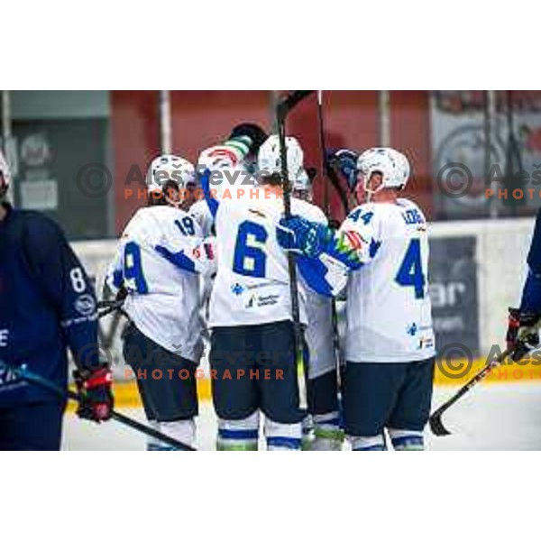 In action during ice-hockey match between Slovenia and France in Podmezakla hall in Jesenice, Slovenia on November 11, 2021