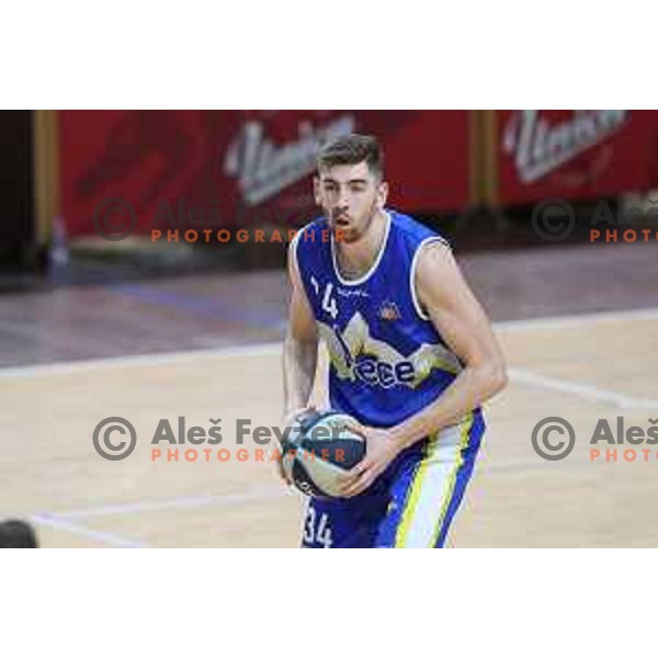 in action during Nova KBM league basketball match between Nutrispoint Ilirija and ECE Triglav in Tivoli Hall, Ljubljana, Slovenia on November 12, 2021