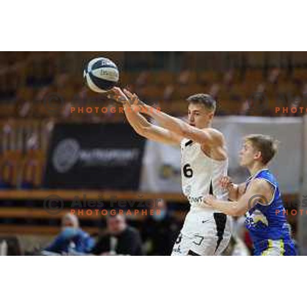 in action during Nova KBM league basketball match between Nutrispoint Ilirija and ECE Triglav in Tivoli Hall, Ljubljana, Slovenia on November 12, 2021