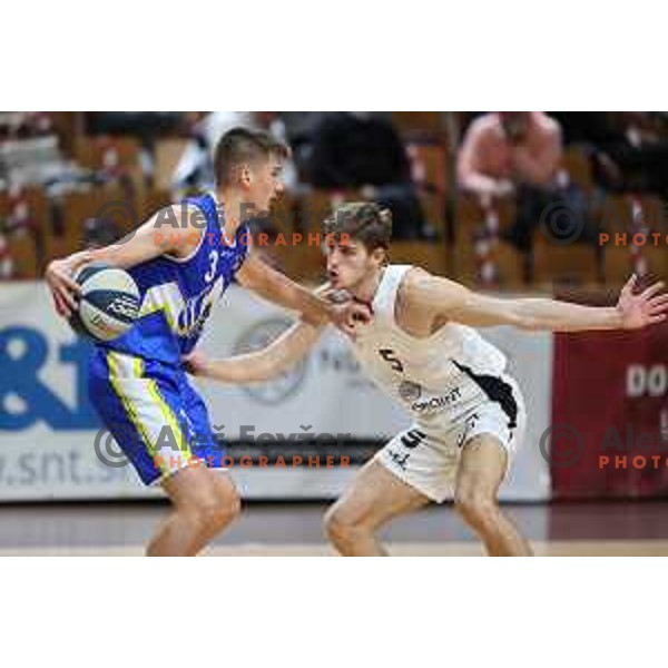 in action during Nova KBM league basketball match between Nutrispoint Ilirija and ECE Triglav in Tivoli Hall, Ljubljana, Slovenia on November 12, 2021