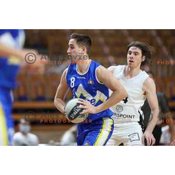 in action during Nova KBM league basketball match between Nutrispoint Ilirija and ECE Triglav in Tivoli Hall, Ljubljana, Slovenia on November 12, 2021