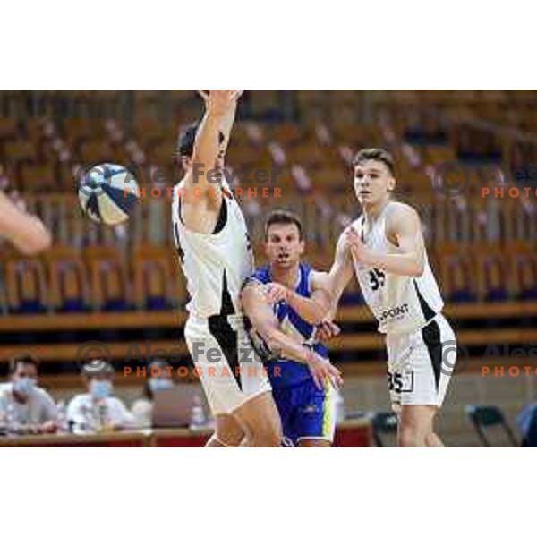 in action during Nova KBM league basketball match between Nutrispoint Ilirija and ECE Triglav in Tivoli Hall, Ljubljana, Slovenia on November 12, 2021