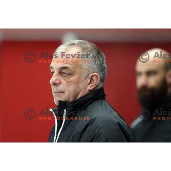 Head coach Matjaz Kopitar during 4 nations ice-hockey tournament between Slovenia and Austria in Podmezakla hall in Jesenice, Slovenia on November 13, 2021