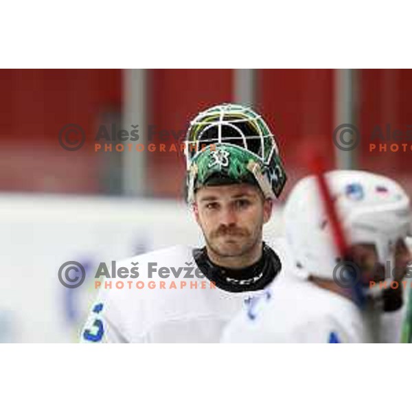 Zan Us in action during 4 nations ice-hockey tournament between Slovenia and Austria in Podmezakla hall in Jesenice, Slovenia on November 13, 2021