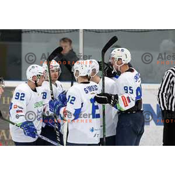 Aljosa Crnovic in action during 4 nations ice-hockey tournament between Slovenia and Austria in Podmezakla hall in Jesenice, Slovenia on November 13, 2021