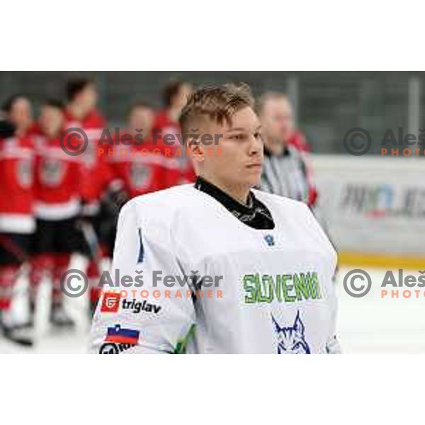 Val Usnik during 4 nations ice-hockey tournament between Slovenia and Austria in Podmezakla hall in Jesenice, Slovenia on November 13, 2021
