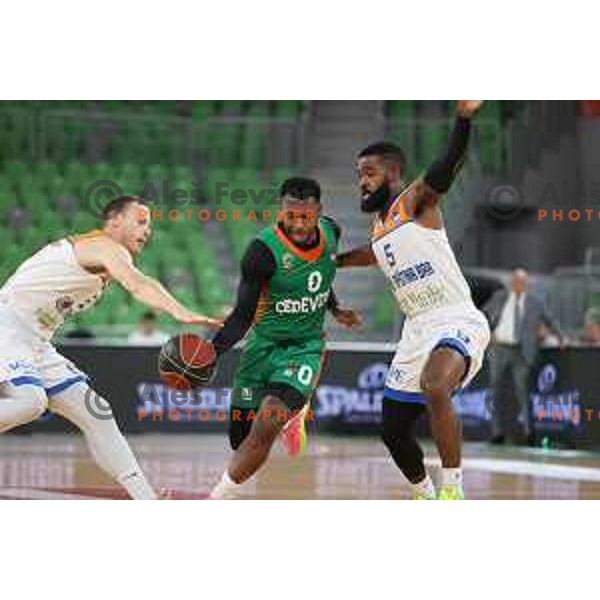 Jacob Pullen of Cedevita Olimpija in action during ABA league regular season basketball match between Cedevita Olimpija and Mornar Barsko Zlato in Stozice, Arena, Ljubljana, Slovenia on November 13, 2021