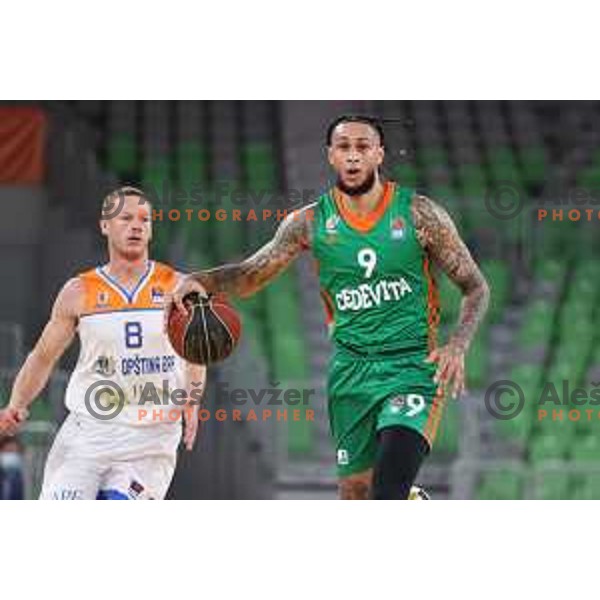 Zach Auguste of Cedevita Olimpija in action during ABA league regular season basketball match between Cedevita Olimpija and Mornar Barsko Zlato in Stozice, Arena, Ljubljana, Slovenia on November 13, 2021