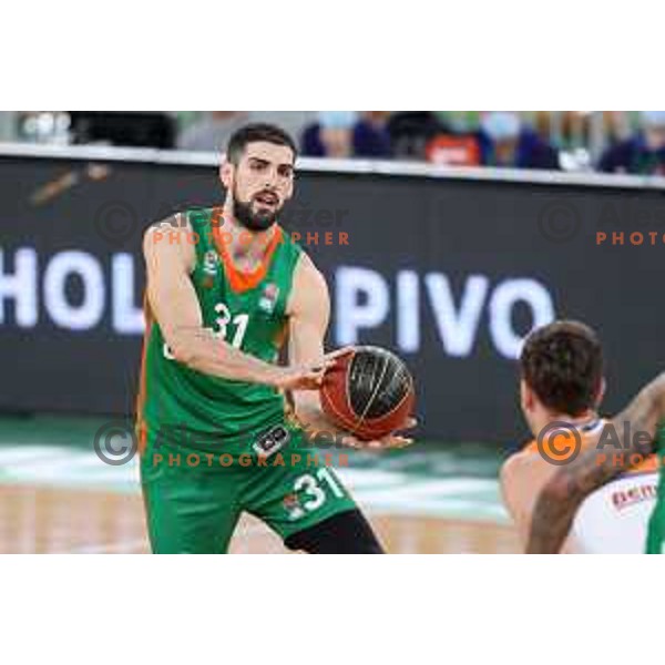 Marko Radovanovic of Cedevita Olimpija in action during ABA league regular season basketball match between Cedevita Olimpija and Mornar Barsko Zlato in Stozice, Arena, Ljubljana, Slovenia on November 13, 2021