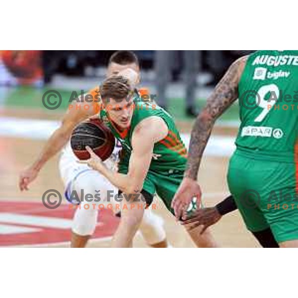 Luka Rupnik of Cedevita Olimpija in action during ABA league regular season basketball match between Cedevita Olimpija and Mornar Barsko Zlato in Stozice, Arena, Ljubljana, Slovenia on November 13, 2021