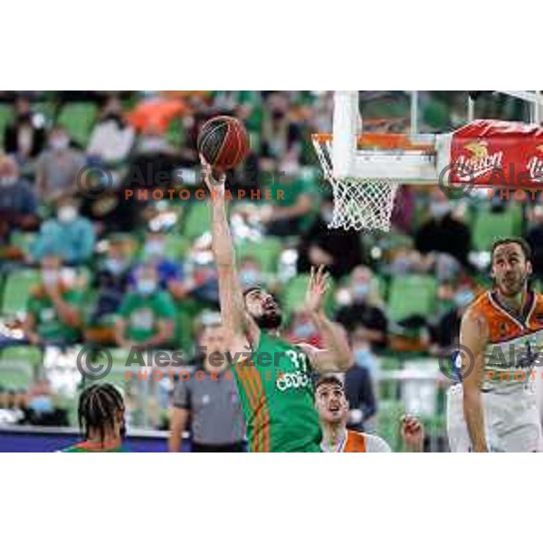 Marko Radovanovic of Cedevita Olimpija in action during ABA league regular season basketball match between Cedevita Olimpija and Mornar Barsko Zlato in Stozice, Arena, Ljubljana, Slovenia on November 13, 2021