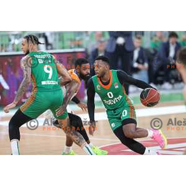 Jacob Pullen of Cedevita Olimpija in action during ABA league regular season basketball match between Cedevita Olimpija and Mornar Barsko Zlato in Stozice, Arena, Ljubljana, Slovenia on November 13, 2021