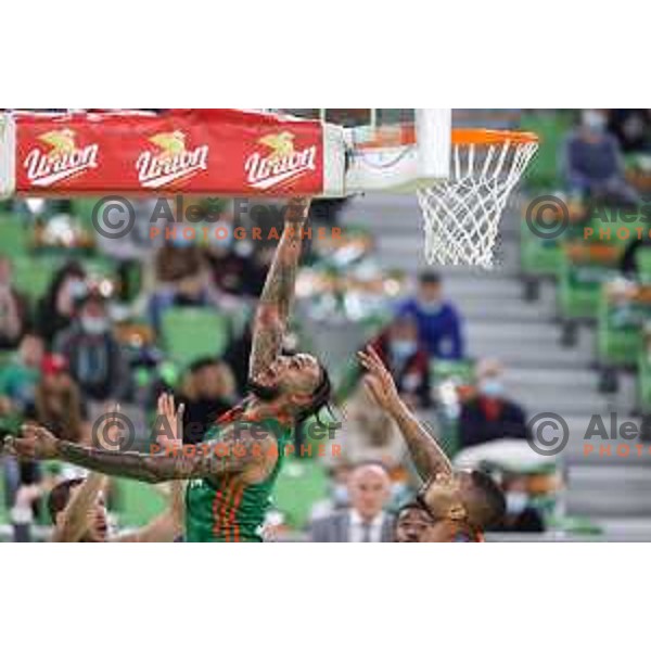 Zach Auguste of Cedevita Olimpija in action during ABA league regular season basketball match between Cedevita Olimpija and Mornar Barsko Zlato in Stozice, Arena, Ljubljana, Slovenia on November 13, 2021
