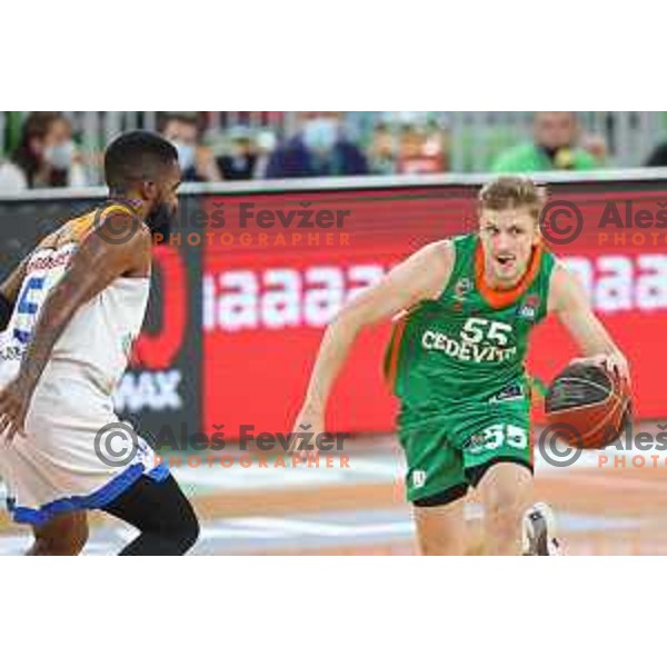Luka Rupnik of Cedevita Olimpija in action during ABA league regular season basketball match between Cedevita Olimpija and Mornar Barsko Zlato in Stozice, Arena, Ljubljana, Slovenia on November 13, 2021