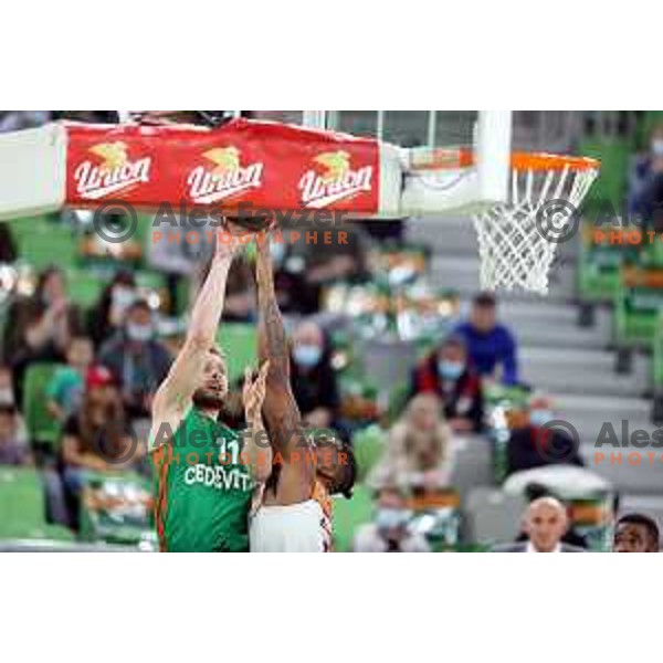 Jaka Blazic of Cedevita Olimpija in action during ABA league regular season basketball match between Cedevita Olimpija and Mornar Barsko Zlato in Stozice, Arena, Ljubljana, Slovenia on November 13, 2021
