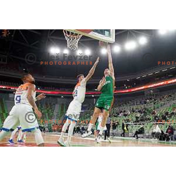 Edo Muric of Cedevita Olimpija in action during ABA league regular season basketball match between Cedevita Olimpija and Mornar Barsko Zlato in Stozice, Arena, Ljubljana, Slovenia on November 13, 2021