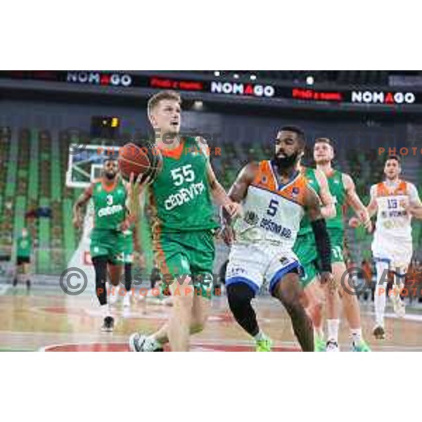 Luka Rupnik of Cedevita Olimpija in action during ABA league regular season basketball match between Cedevita Olimpija and Mornar Barsko Zlato in Stozice, Arena, Ljubljana, Slovenia on November 13, 2021