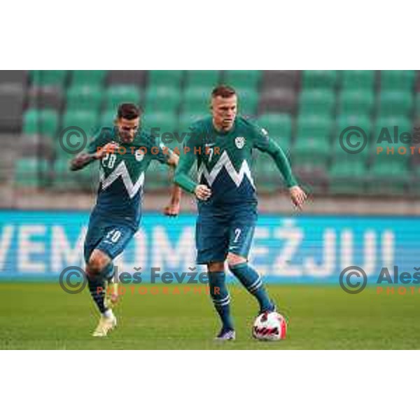 Josip Ilicic in action during FIFA World Cup 2022 Qualifiers match between Slovenia and Cyprus in Stozice, Ljubljana, Slovenia on November 14, 2021