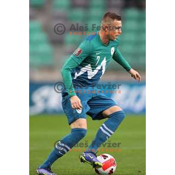 Josip Ilicic in action during FIFA World Cup 2022 Qualifiers match between Slovenia and Cyprus in Stozice, Ljubljana, Slovenia on November 14, 2021