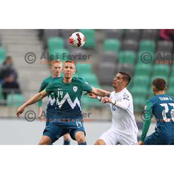 Jasmin Kurtic in action during FIFA World Cup 2022 Qualifiers match between Slovenia and Cyprus in Stozice, Ljubljana, Slovenia on November 14, 2021
