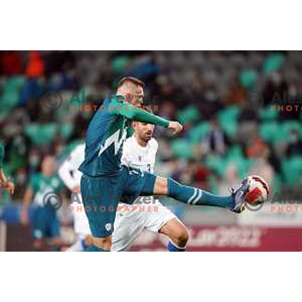 Josip Ilicic in action during FIFA World Cup 2022 Qualifiers match between Slovenia and Cyprus in Stozice, Ljubljana, Slovenia on November 14, 2021